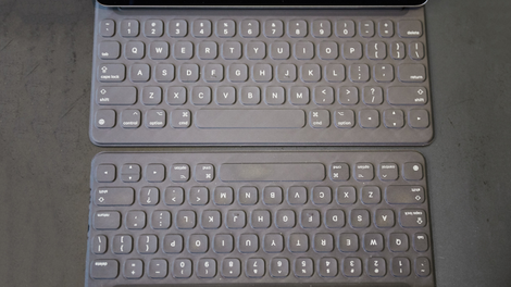 The new keyboard is slightly less cramped.